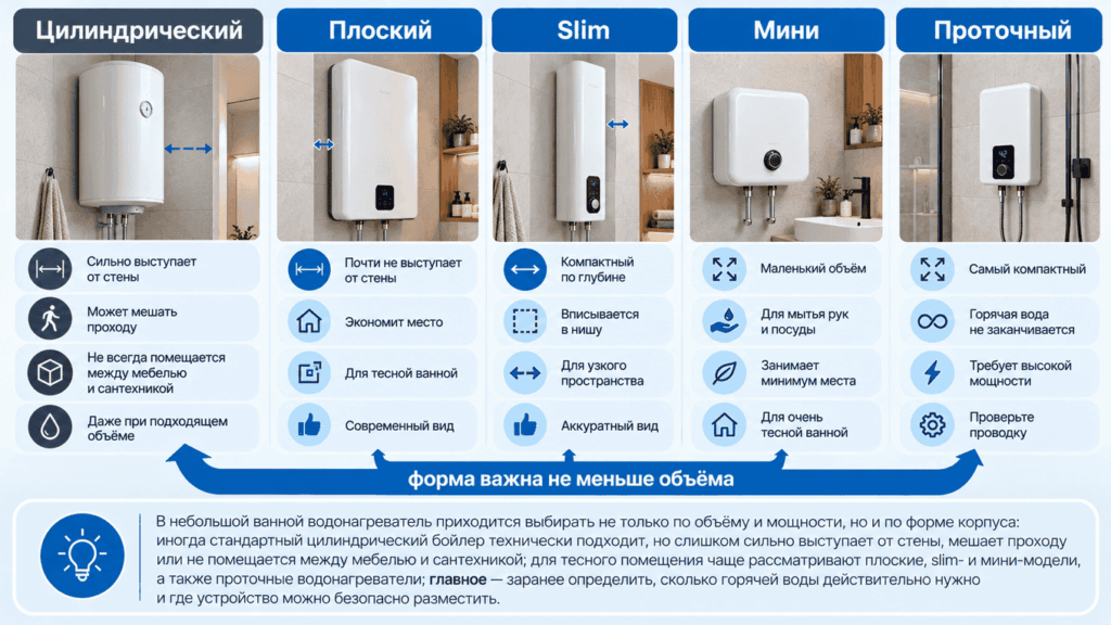 Компактные водонагреватели для ванной комнаты